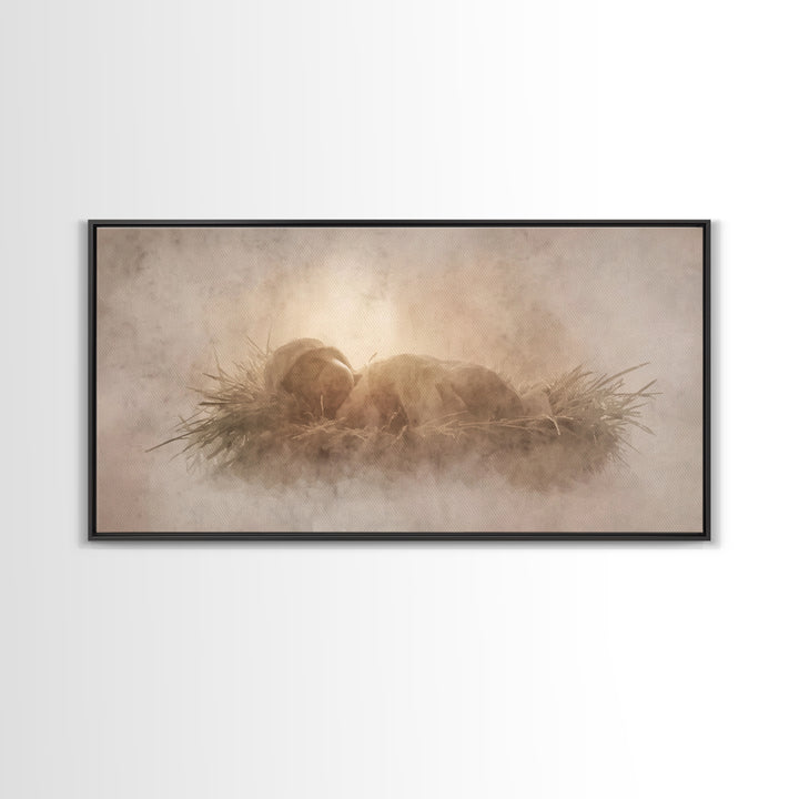 Holy Night Peace – Framed Canvas Print – Christian Christmas Art – Christian Wall Art – Christmas Art Prints – Christian Art Canvas – Chris