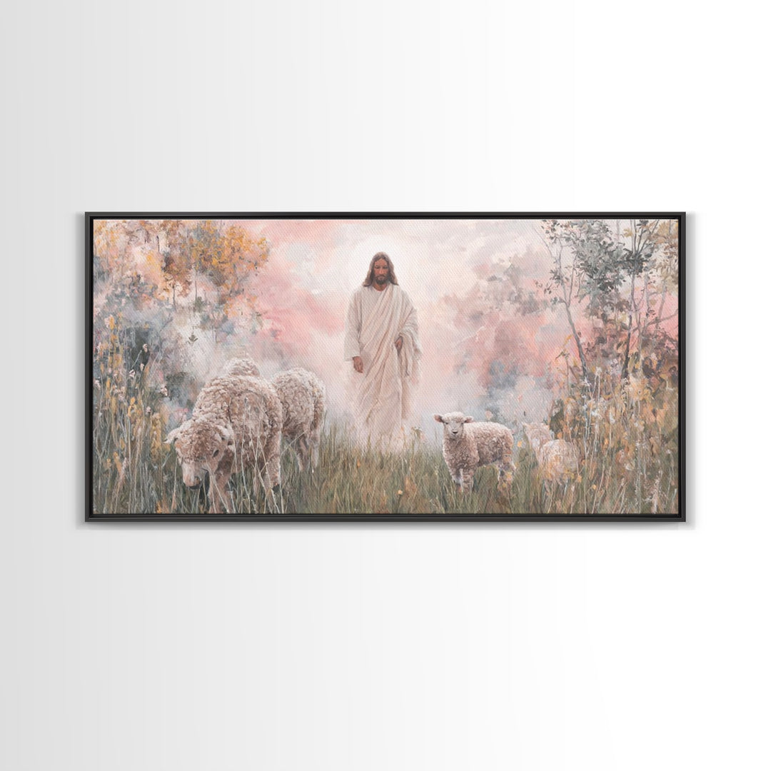 Radiant Shepherd Rising – Framed Canvas Print – Jesus Painting – Christian Wall Art – Christian Art Canvas – Christian Christmas Art – Mode