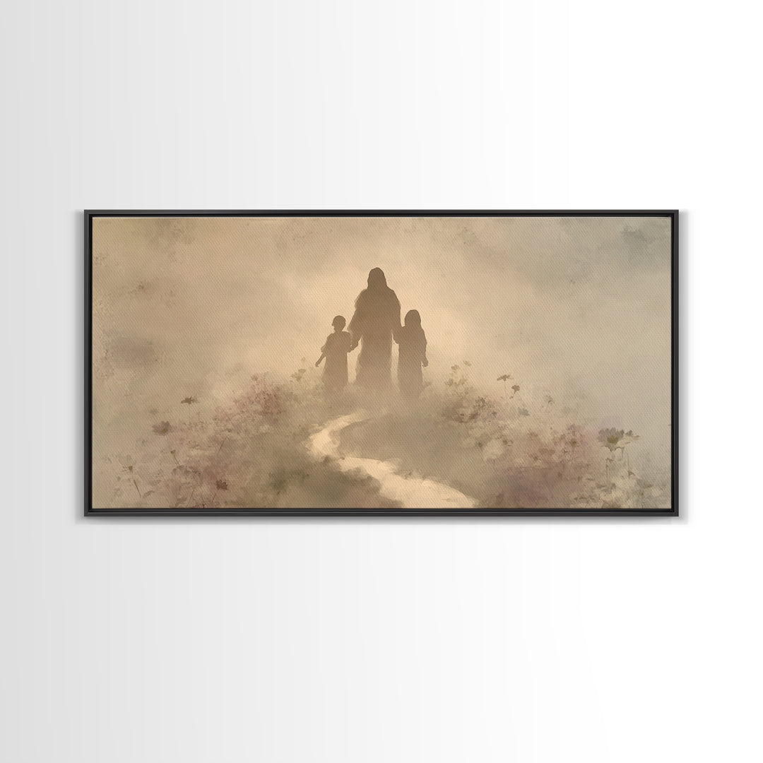 Path Of Peace – Framed Canvas Print – Christian Art Canvas – Christian Wall Art – Jesus Painting – Christian Art Print – Minimalist Christi