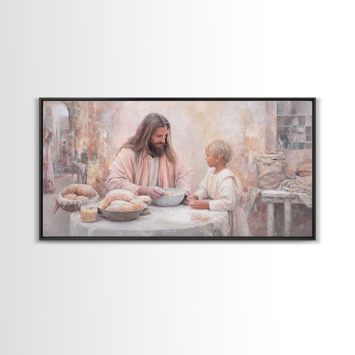 Bread Of Heaven | Framed Canvas Print | Jesus Painting | Christian Art Canvas | Christian Wall Art | Christian Decor | Christian Gift