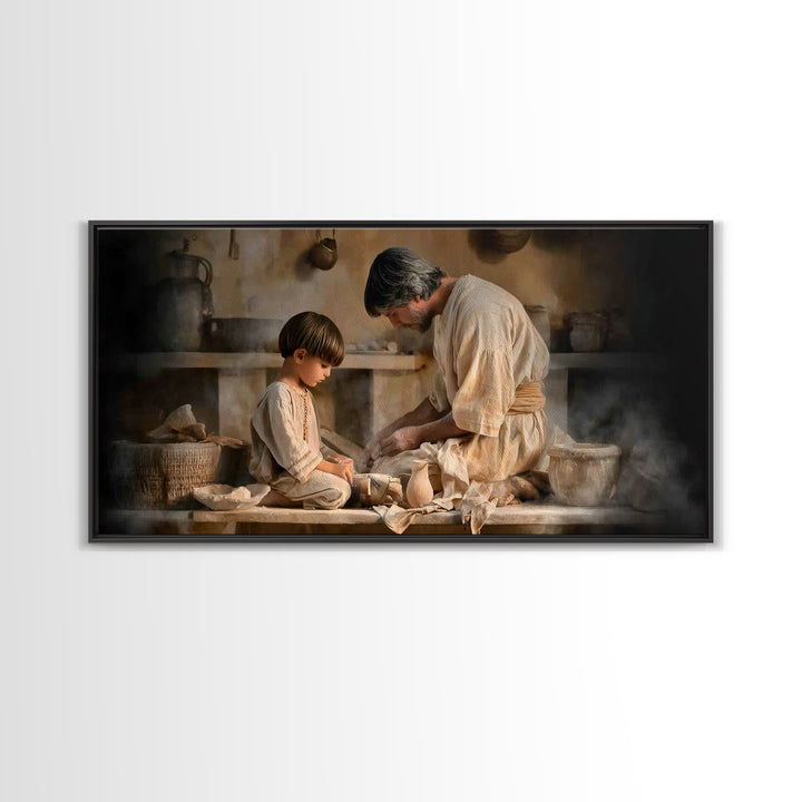 Heavenly Conversation | Framed Canvas Print | Christian Wall Art | Jesus Painting | Christian Art Canvas | Christian Decor | Moody Christia
