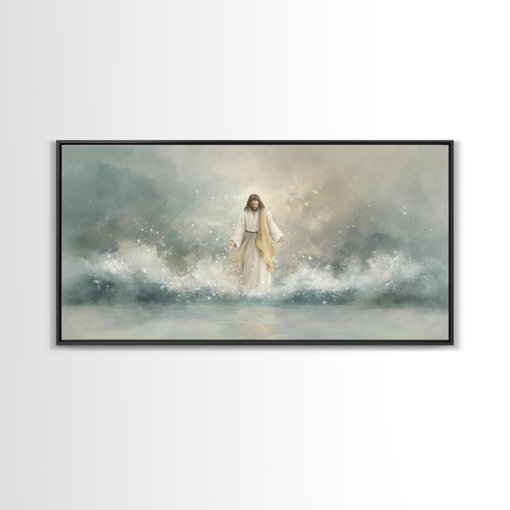 Divine Arrival, Framed Canvas Print, Christian Wall Art, Christian Art Canvas, Jesus Painting, Christian Decor, Christian Christmas Art