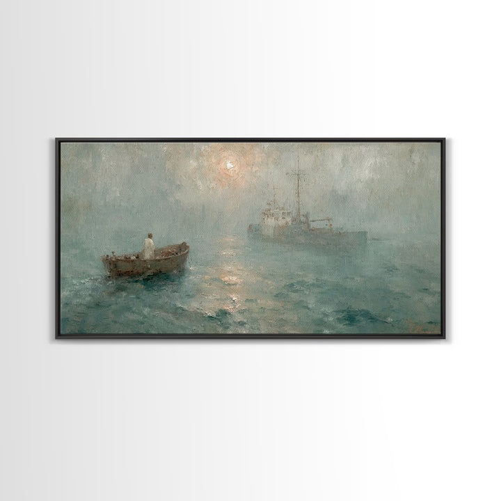 Harbor Of Peace – Framed Canvas Print – Christian Wall Art – Jesus Painting – Christian Art Canvas – Moody Christian Art – Christian Decor