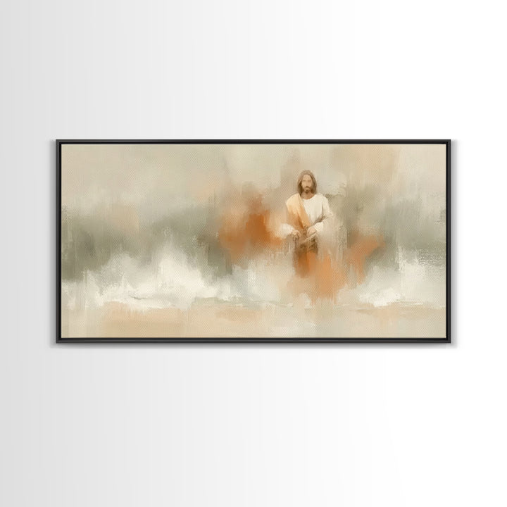 Still Waters Grace – Framed Canvas Print – Christian Art Canvas – Abstract Christian Art – Jesus Painting – Subtle Christian Art – Christia