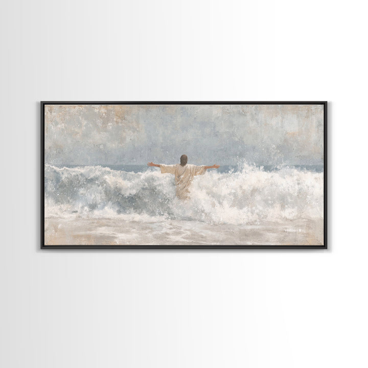 Radiant Messiah – Framed Canvas Print – Christian Art Print – Christian Christmas Art – Jesus Painting – Vintage Christian Art – Christian