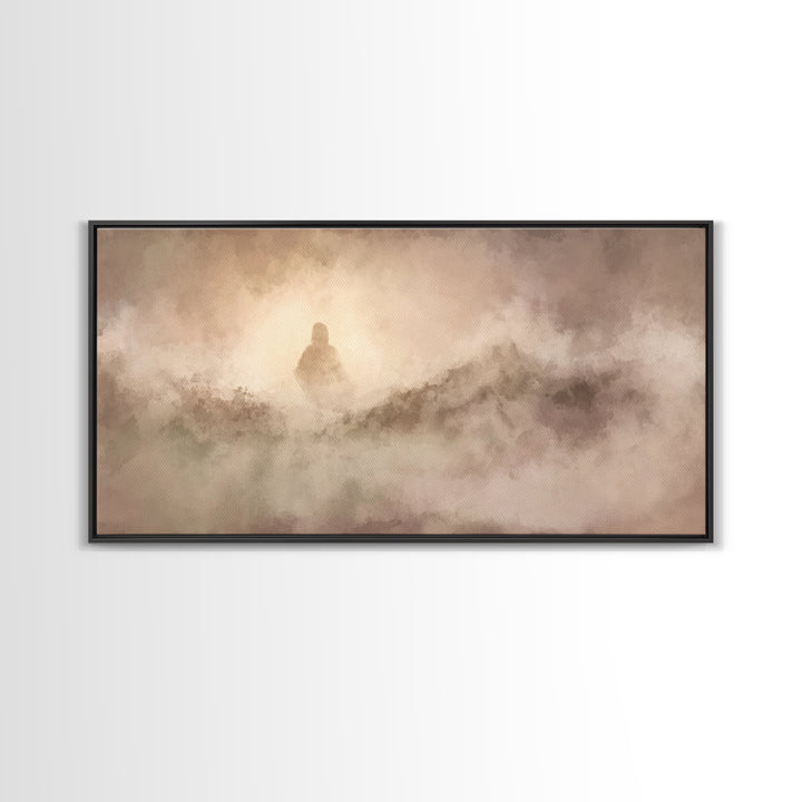Eternal Shoreline – Framed Canvas Print – Christian Art Canvas – Moody Christian Art – Jesus Painting – Christian Wall Art – Christmas Chri