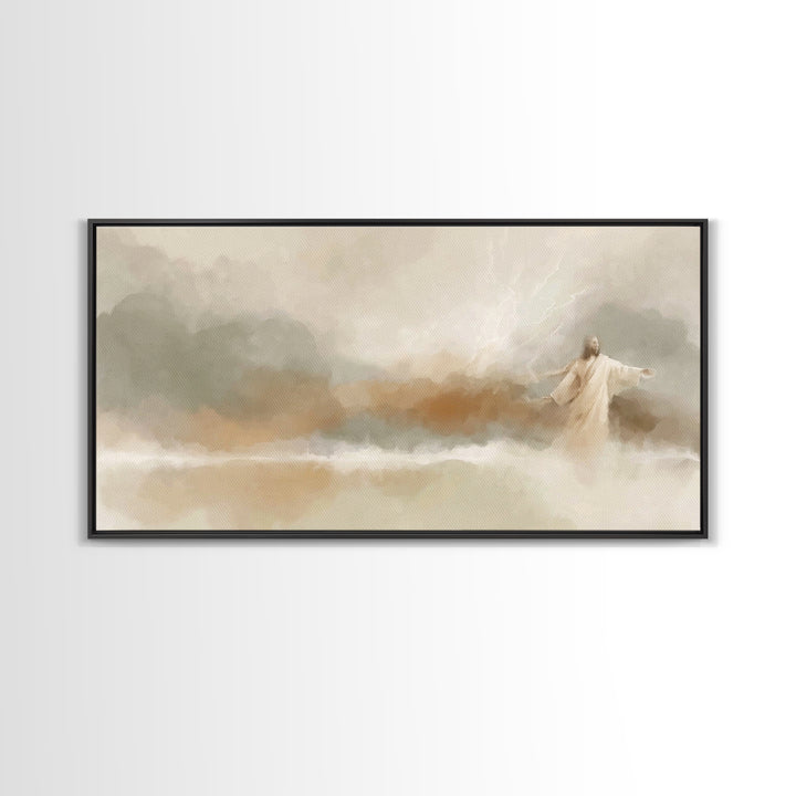 Stormlight Promise | Framed Canvas Print | Jesus Canvas Art | Christian Wall Art | Modern Christian Art | Christian Art Print | Christian C