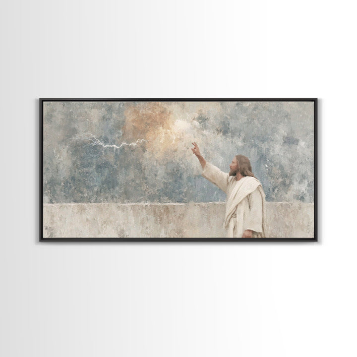 Heaven’s Command – Framed Canvas Print – Christian Art Canvas – Jesus Painting – Abstract Christian Art – Christian Wall Art – Christian De