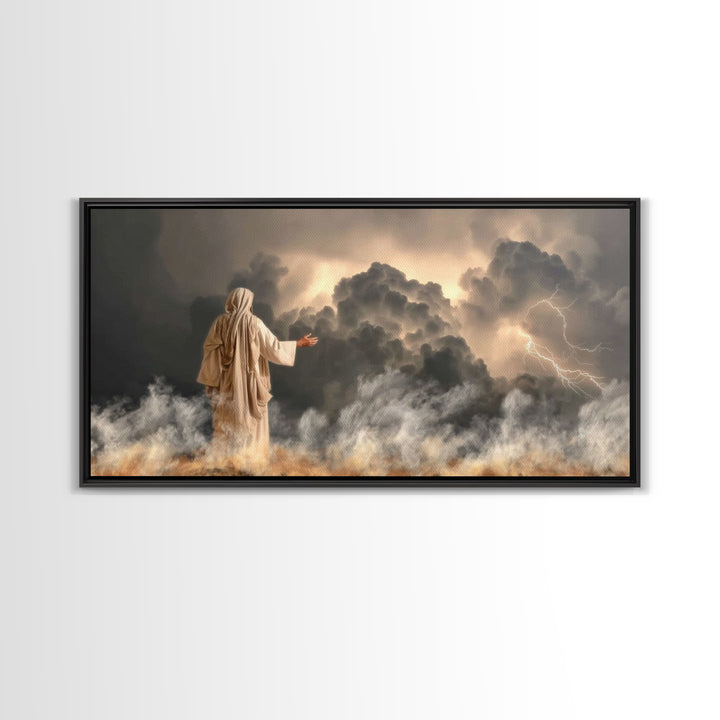 Thunder Of Glory – Framed Canvas Print – Jesus Art Print – Christian Wall Art – Christian Art Canvas – Moody Christian Art – Christian Chri