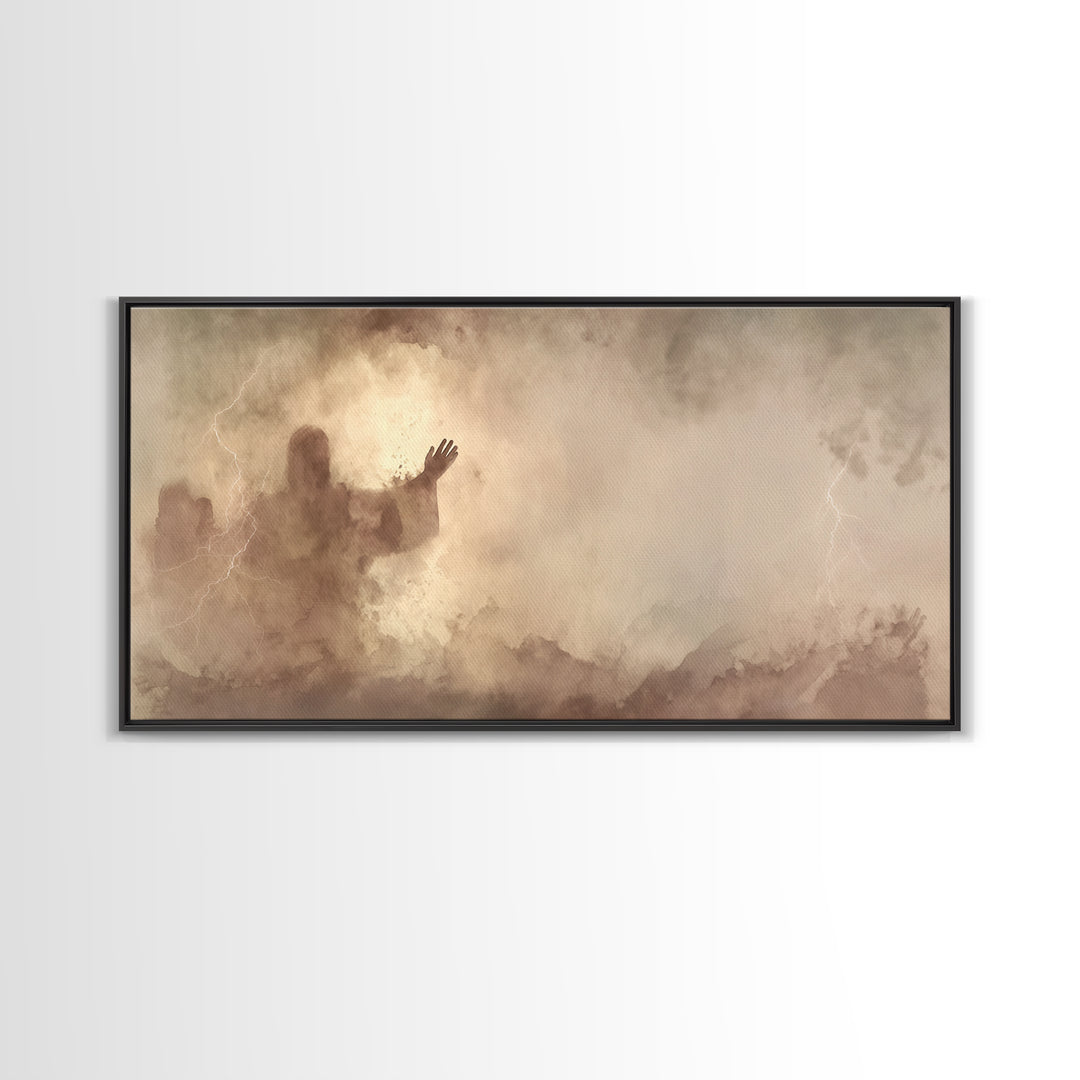 Calm Over Chaos – Framed Canvas Print – Christian Wall Art – Jesus Canvas Art – Modern Christian Art – Christian Art Prints – Christian Gif