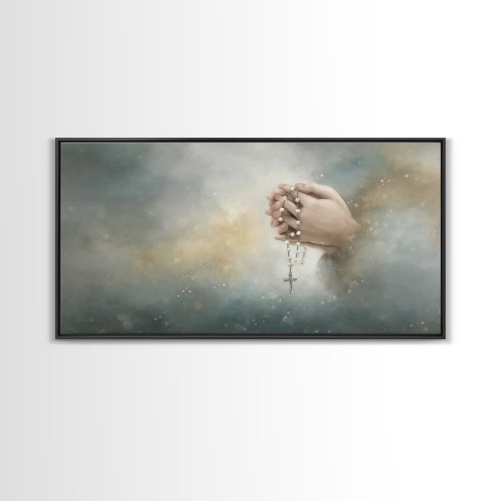 Prayerful Hands | Framed Canvas Print | Christian Wall Art | Christian Art Canvas | Christian Decor | Subtle Christian Art | Christian Art
