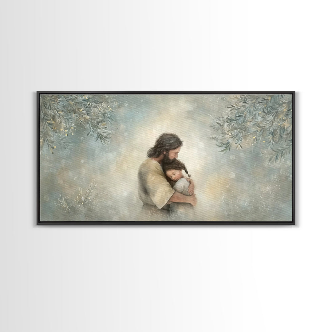 Olive Garden Peace | Framed Canvas Print | Christian Art Print | Jesus Painting Canvas | Christian Christmas Decor | Large Christian Art