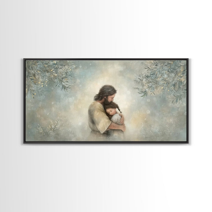Olive Garden Peace | Framed Canvas Print | Christian Art Print | Jesus Painting Canvas | Christian Christmas Decor | Large Christian Art