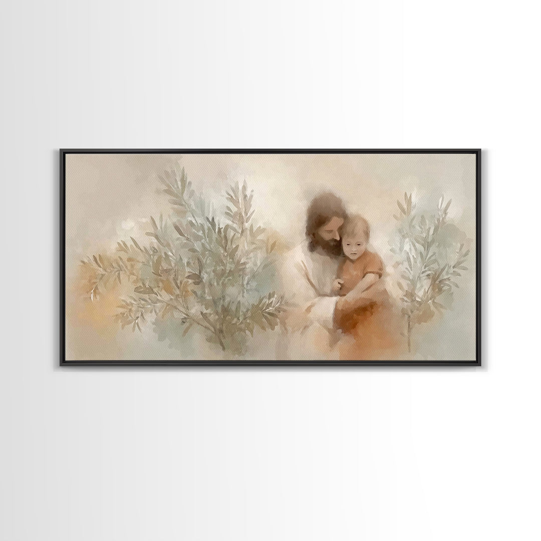 Child Of Light – Framed Canvas Print – Christian Wall Art – Jesus Christmas Art – Christian Art Work – Subtle Christian Paintings