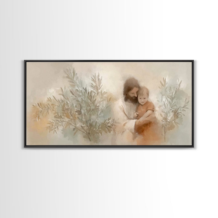 Child Of Light – Framed Canvas Print – Christian Wall Art – Jesus Christmas Art – Christian Art Work – Subtle Christian Paintings