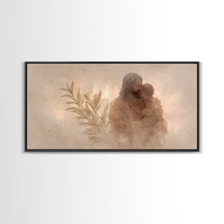 Tender Refuge, Framed Canvas Print, Jesus Canvas Art, Christian Art Canvas, Christian Gift Ideas, Moody Christian Art