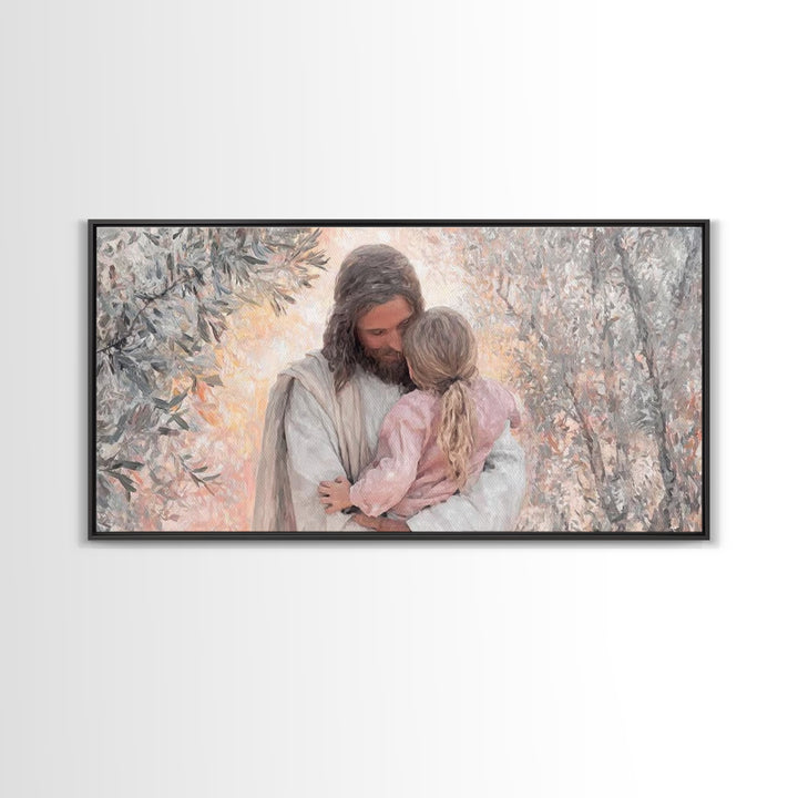 Garden Of Light – Framed Canvas Print – Jesus Painting – Christian Art Canvas – Christian Wall Art – Subtle Christian Art