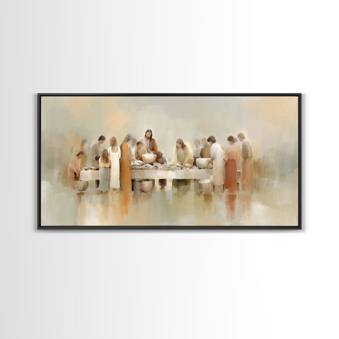 Table Of Mercy, Framed Canvas Print, Christian Art Print, Modern Christian Art, Jesus Painting Canvas, Christian Wall Art