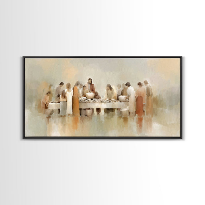Table Of Mercy, Framed Canvas Print, Christian Art Print, Modern Christian Art, Jesus Painting Canvas, Christian Wall Art