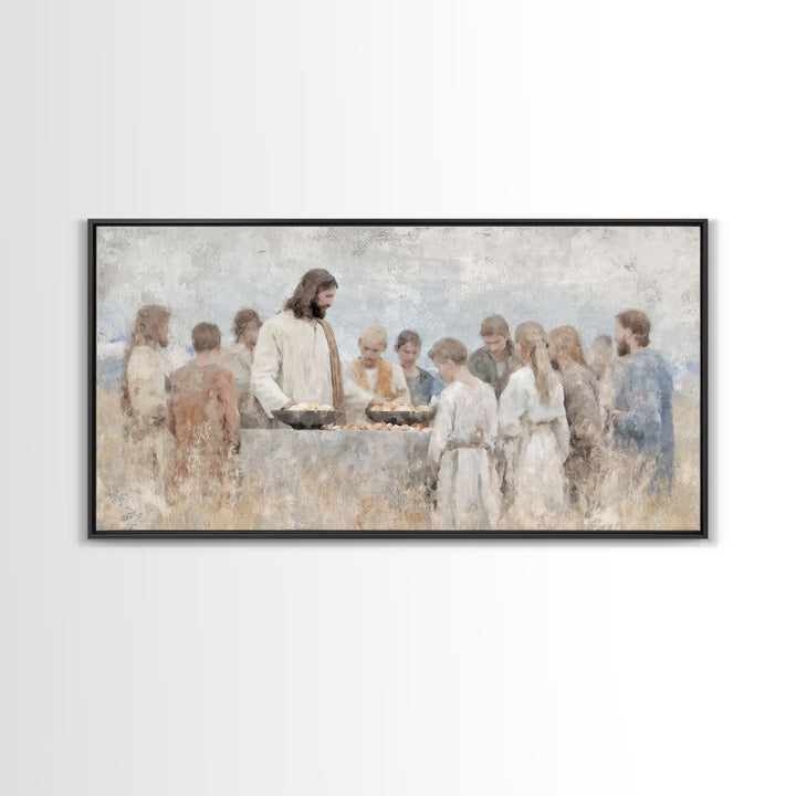 Loaves Of Hope | Framed Canvas Print | Christian Art Canvas | Jesus Wall Art | Christian Painting | Christian Art Gift