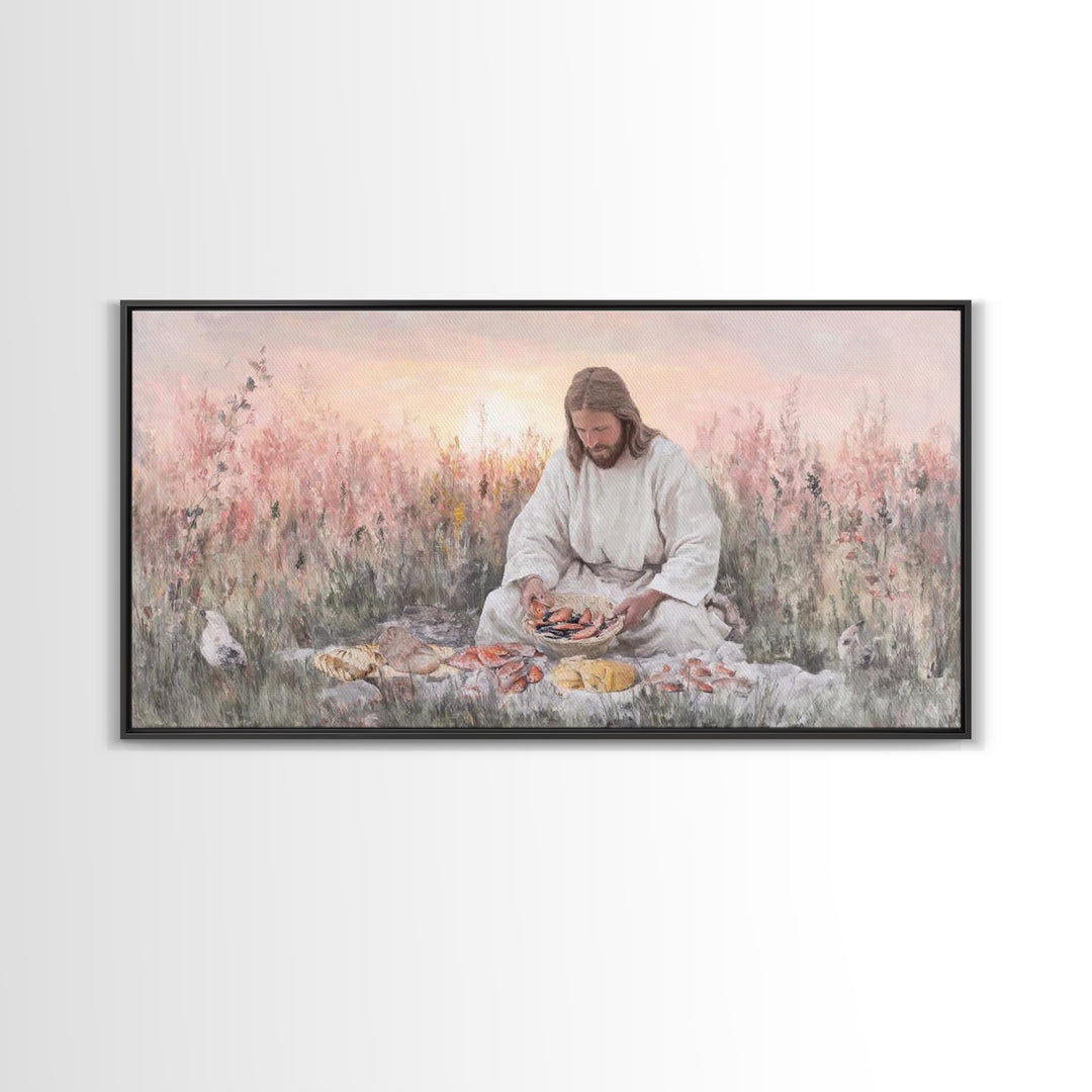 Field Of Blessings, Framed Canvas Print, Christian Art Prints, Jesus Art Print, Christian Gift Ideas, Vintage Christian Art