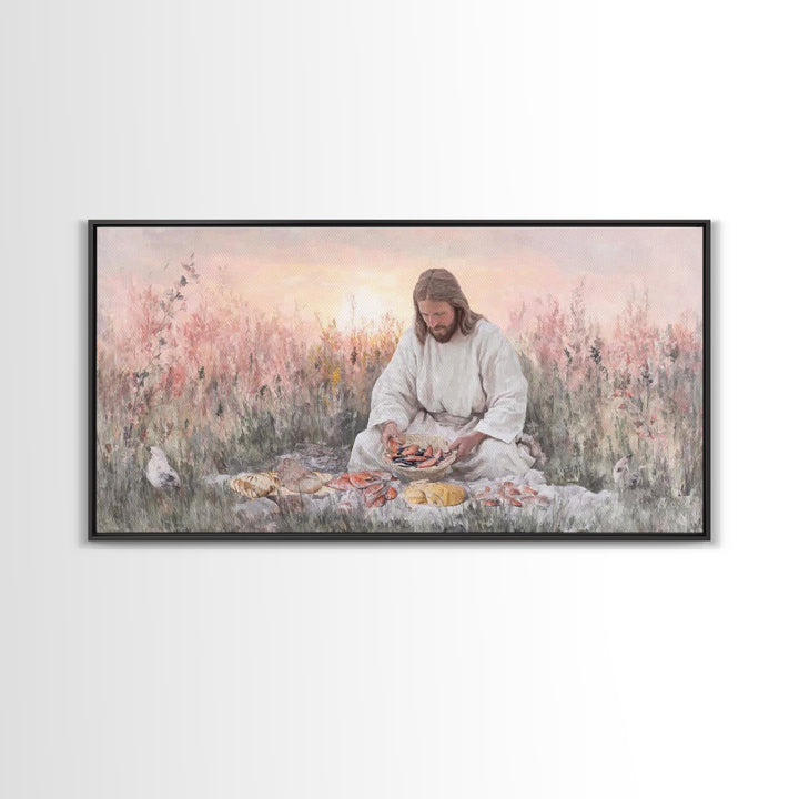 Field Of Blessings, Framed Canvas Print, Christian Art Prints, Jesus Art Print, Christian Gift Ideas, Vintage Christian Art