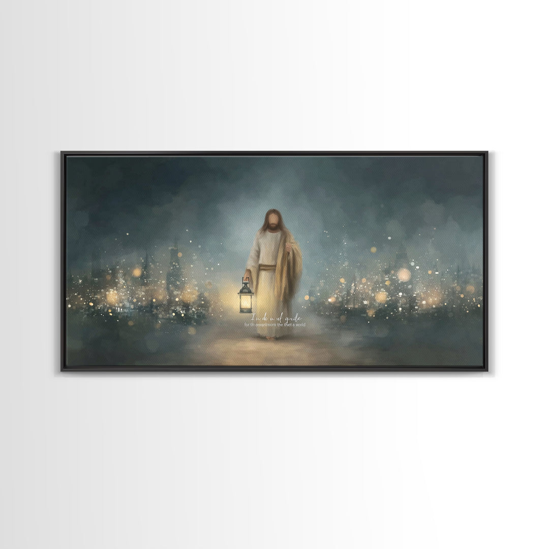 Light of Hope – Framed Canvas Print – Christian Wall Art – Christian Art Canvas – Jesus Painting – Christmas Art