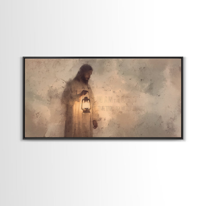 Everlasting Light – Framed Canvas Print – Christian Art Canvas – Jesus Painting – Christian Wall Art – Christmas Art