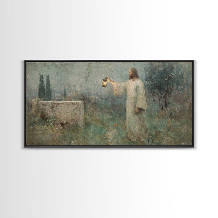 Radiant Savior – Framed Canvas Print – Jesus Painting – Christian Art Canvas – Christian Wall Art – Christmas Art