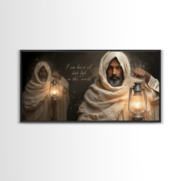 Guiding Lantern – Framed Canvas Print – Christian Wall Art – Christian Art Canvas – Jesus Painting – Christmas Art