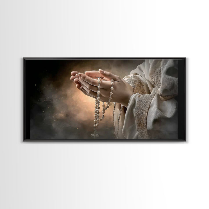 Blessed Devotion, Framed Canvas Print, Christian Wall Art, Christian Art Canvas, Christian Decor, Christian Christmas Art, Modern Christian