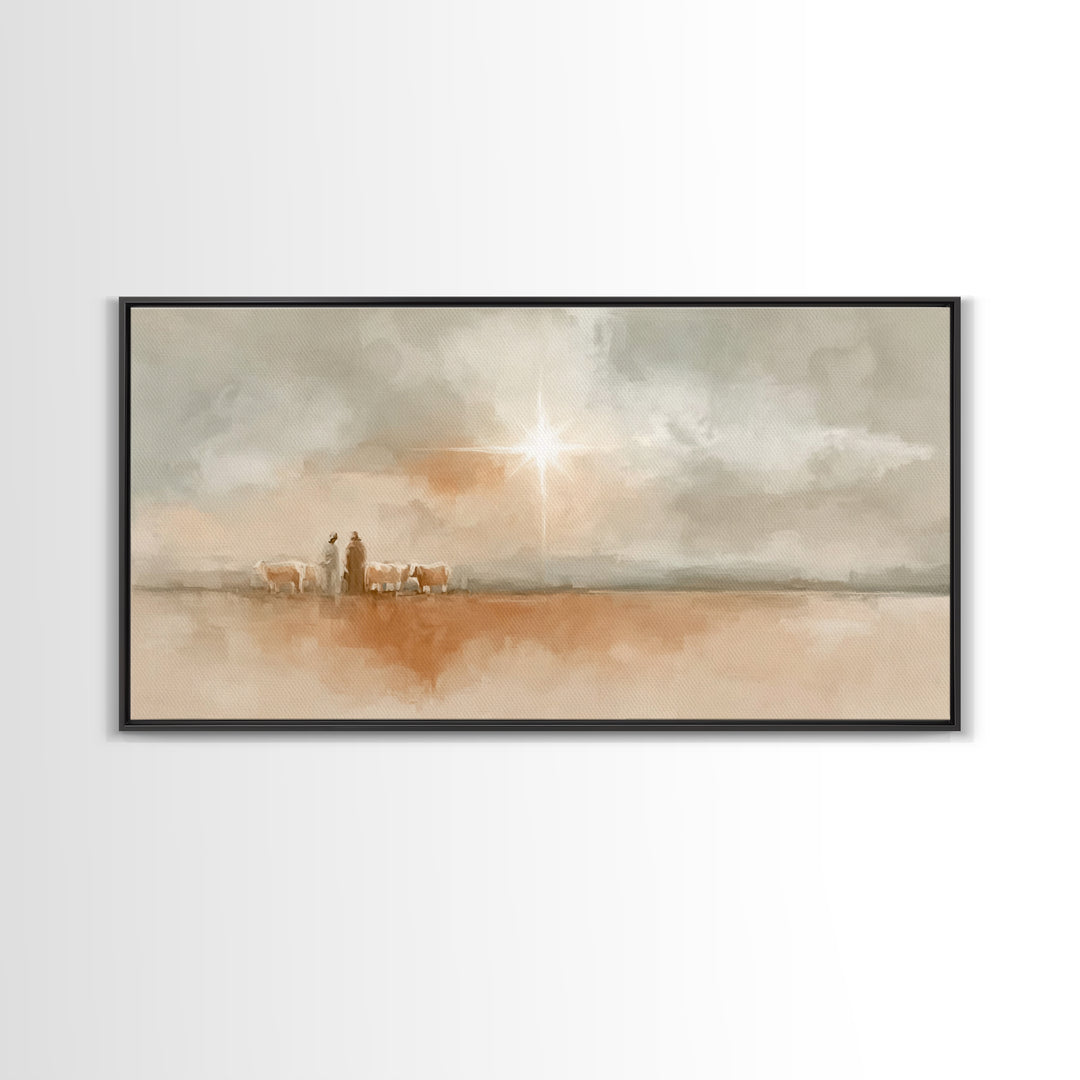 Bethlehem Morning Light, Framed Canvas Print, Christian Wall Art, Christian Art Canvas, Christmas Art, Christian Christmas Decor, Jesus Chr