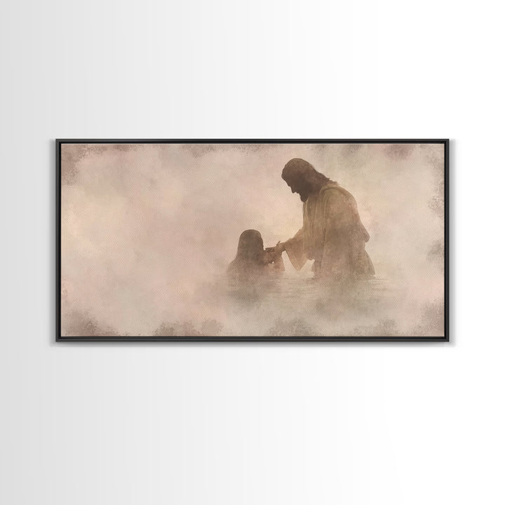 Hand Of Mercy – Framed Canvas Print – Christian Wall Art – Jesus Painting – Christian Art Canvas – Christian Gift Ideas – Modern Christian
