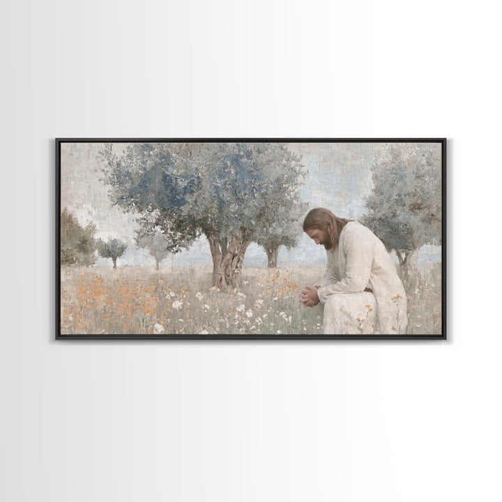 Field Of Prayer – Framed Canvas Print – Christian Wall Art – Jesus Painting – Subtle Christian Art – Christian Art Canvas – Christian Gift