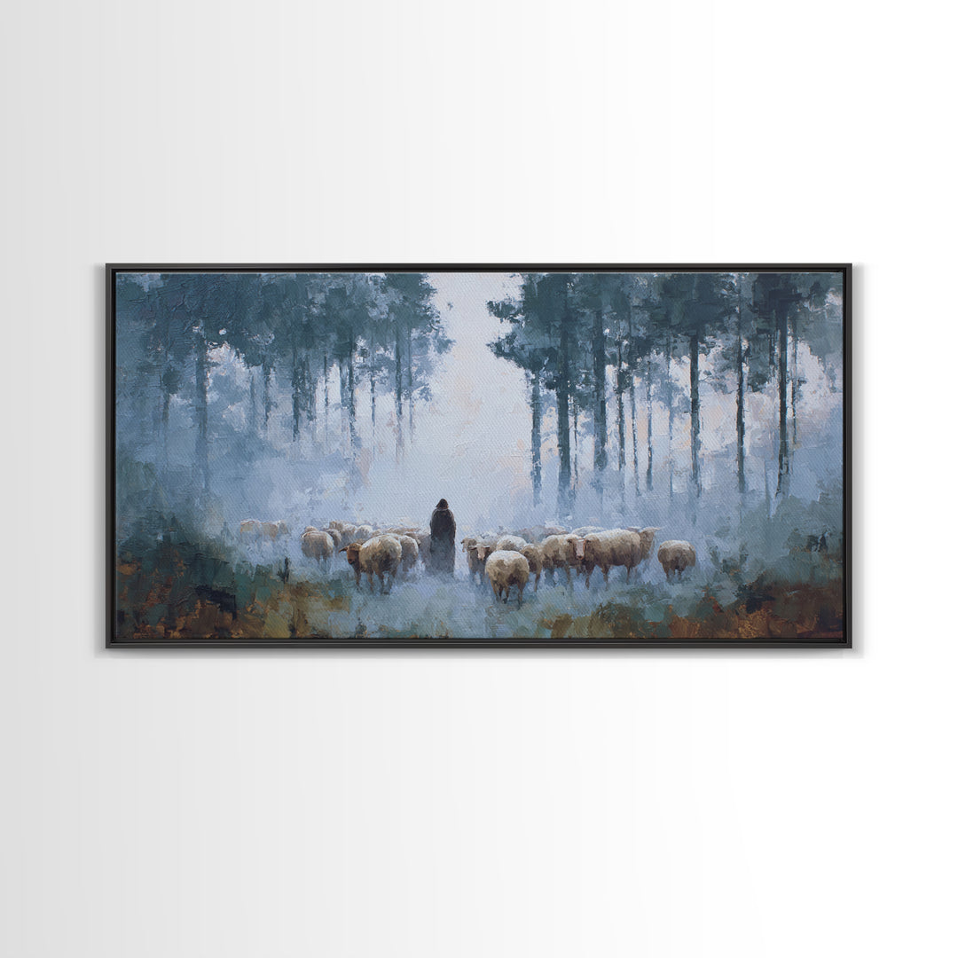 Shepherd’s Path – Framed Canvas Print – Christian Wall Art – Christian Art Canvas – Jesus Painting – Moody Christian Art – Christian Gift I