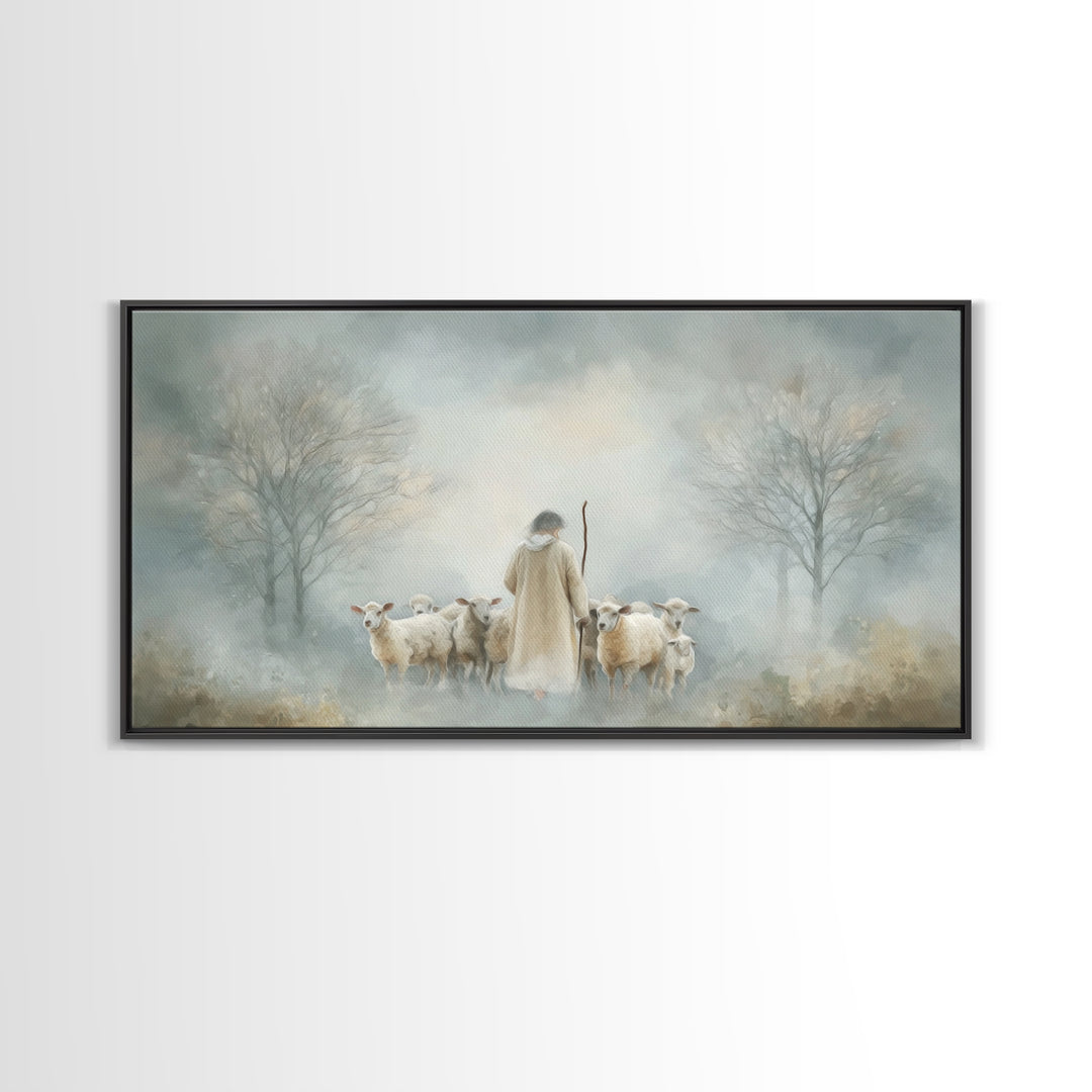 Forest of Stillness – Framed Canvas Print – Christian Wall Art – Christian Art Canvas – Jesus Painting – Moody Christian Art – Christmas Ar