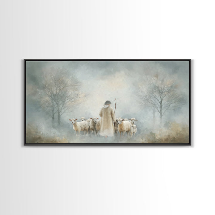 Forest of Stillness – Framed Canvas Print – Christian Wall Art – Christian Art Canvas – Jesus Painting – Moody Christian Art – Christmas Ar
