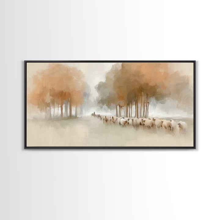 Quiet Meadow Hope | Framed Canvas Print | Christian Art Canvas | Jesus Painting | Minimalist Christian Art | Christian Wall Art | Christmas