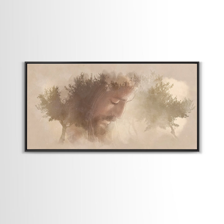 Prayerful Dawn – Framed Canvas Print – Christian Wall Art – Christian Art Canvas – Modern Christian Art – Jesus Painting – Christian Christ
