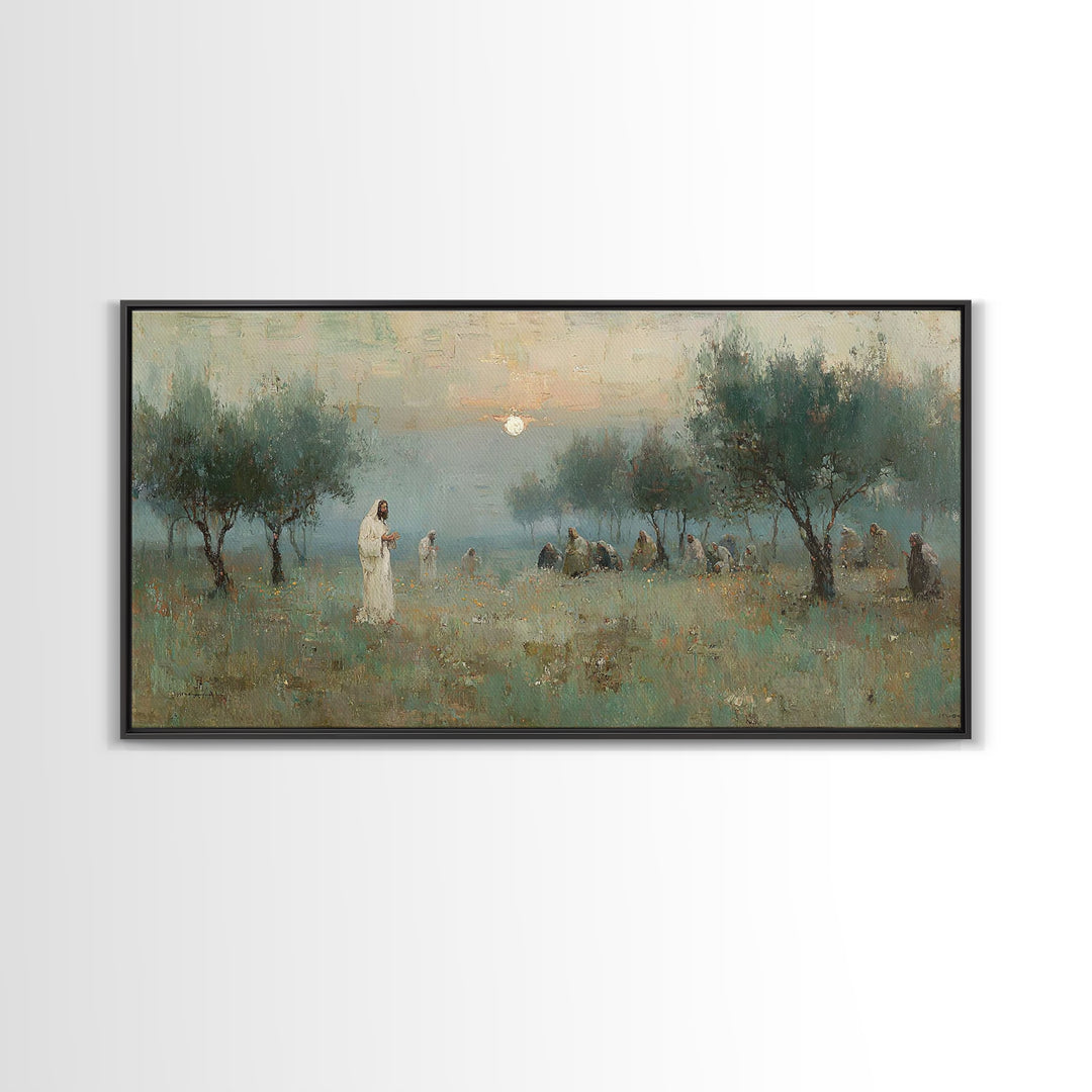 Garden Vigil – Framed Canvas Print – Christian Wall Art – Jesus Painting – Christian Art Canvas – Christian Gift – Christmas Wall Art