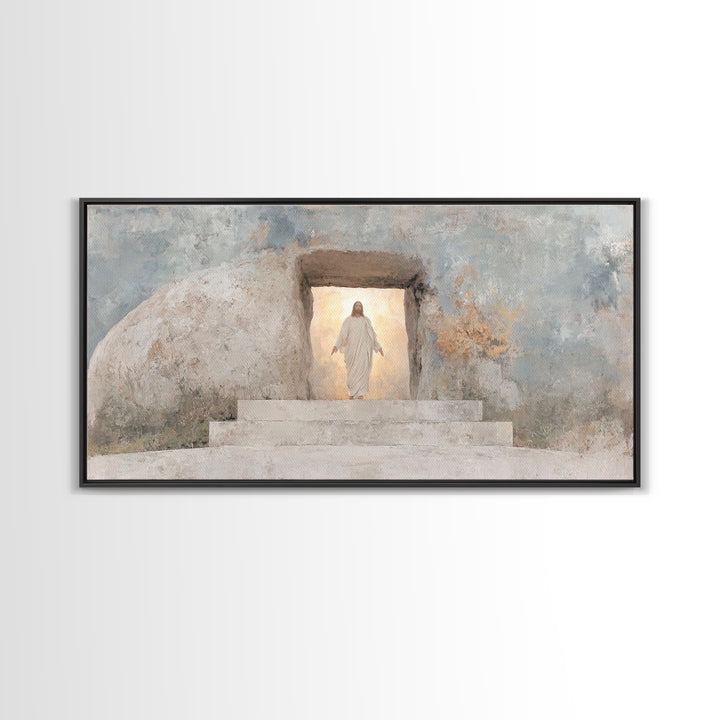 Dawn of Glory, Framed Canvas Print, Christian Wall Art, Christian Art Canvas, Jesus Painting, Large Christian Art, Christian Decor