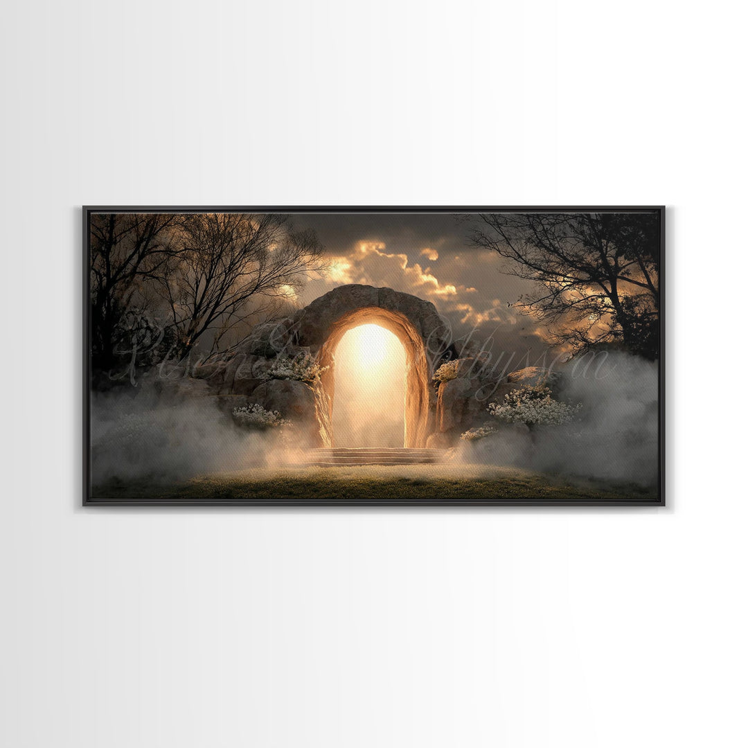 Risen Hope – Framed Canvas Print – Christian Wall Art – Christian Art Canvas – Jesus Painting – Christian Decor – Christian Christmas Art