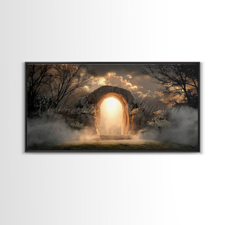 Risen Hope – Framed Canvas Print – Christian Wall Art – Christian Art Canvas – Jesus Painting – Christian Decor – Christian Christmas Art