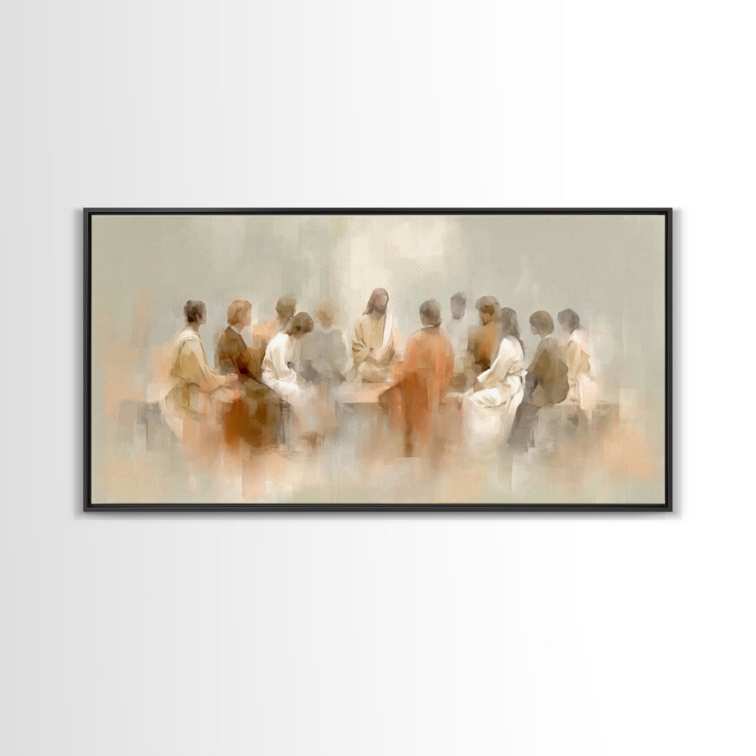 Table Of Light | Framed Canvas Print | Christian Art Canvas | Christian Wall Art | Jesus Painting | Minimalist Christian Art | Christian De
