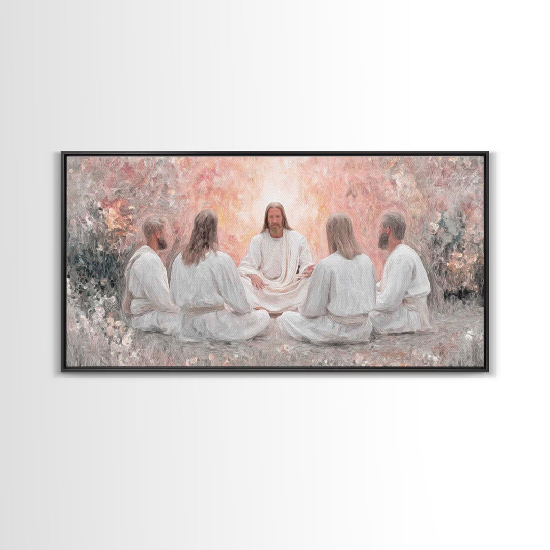 Garden Teaching – Framed Canvas Print – Christian Art – Christian Wall Art – Jesus Painting – Subtle Christian Art – Christian Art Canvas