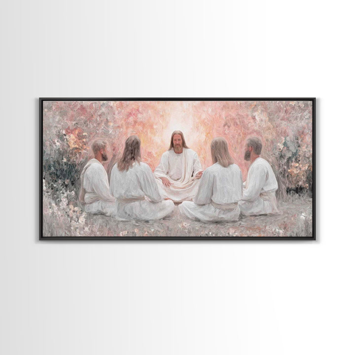 Garden Teaching – Framed Canvas Print – Christian Art – Christian Wall Art – Jesus Painting – Subtle Christian Art – Christian Art Canvas