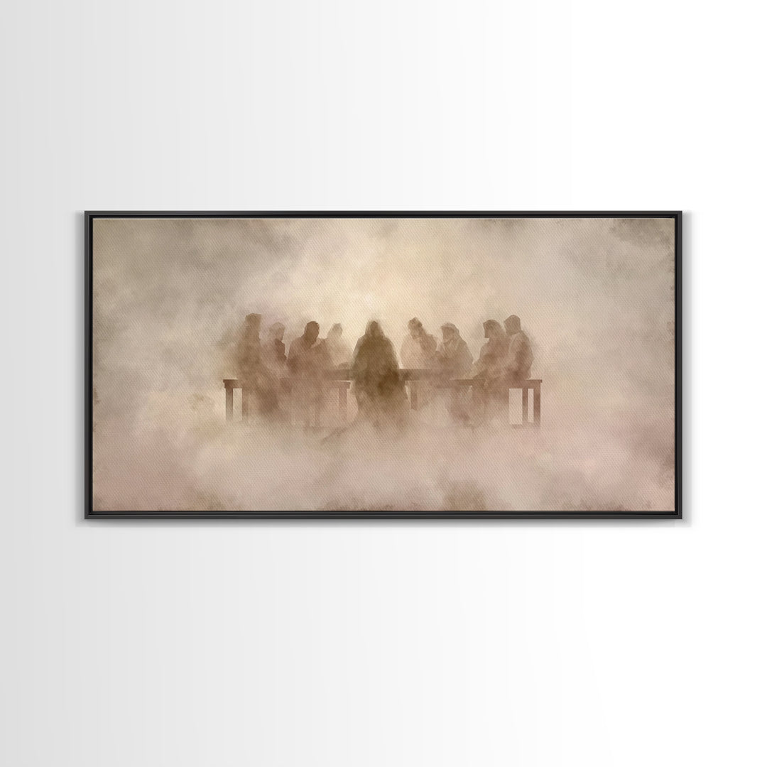 Sacred Supper | Framed Canvas Print | Christian Wall Art | Christian Art Canvas | Jesus Painting | Modern Christian Painting | Christian Gi