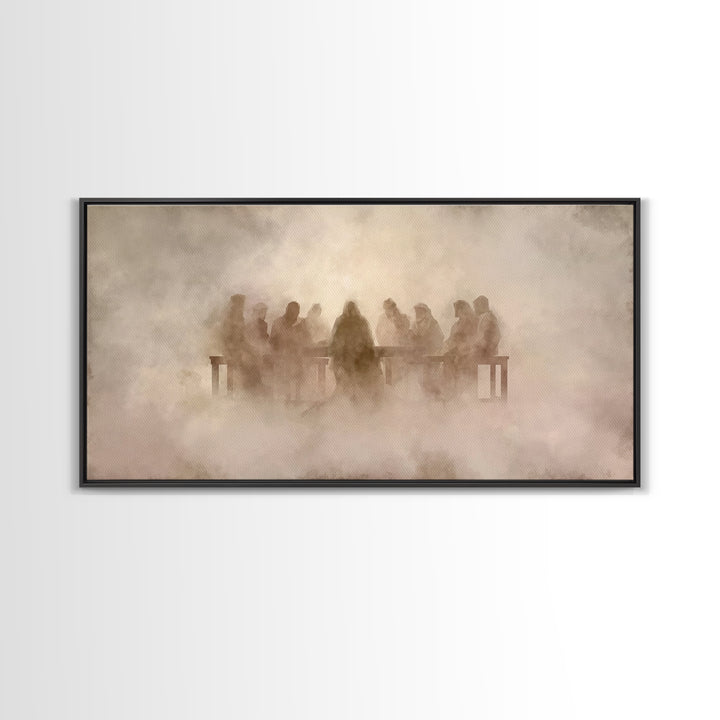 Sacred Supper | Framed Canvas Print | Christian Wall Art | Christian Art Canvas | Jesus Painting | Modern Christian Painting | Christian Gi