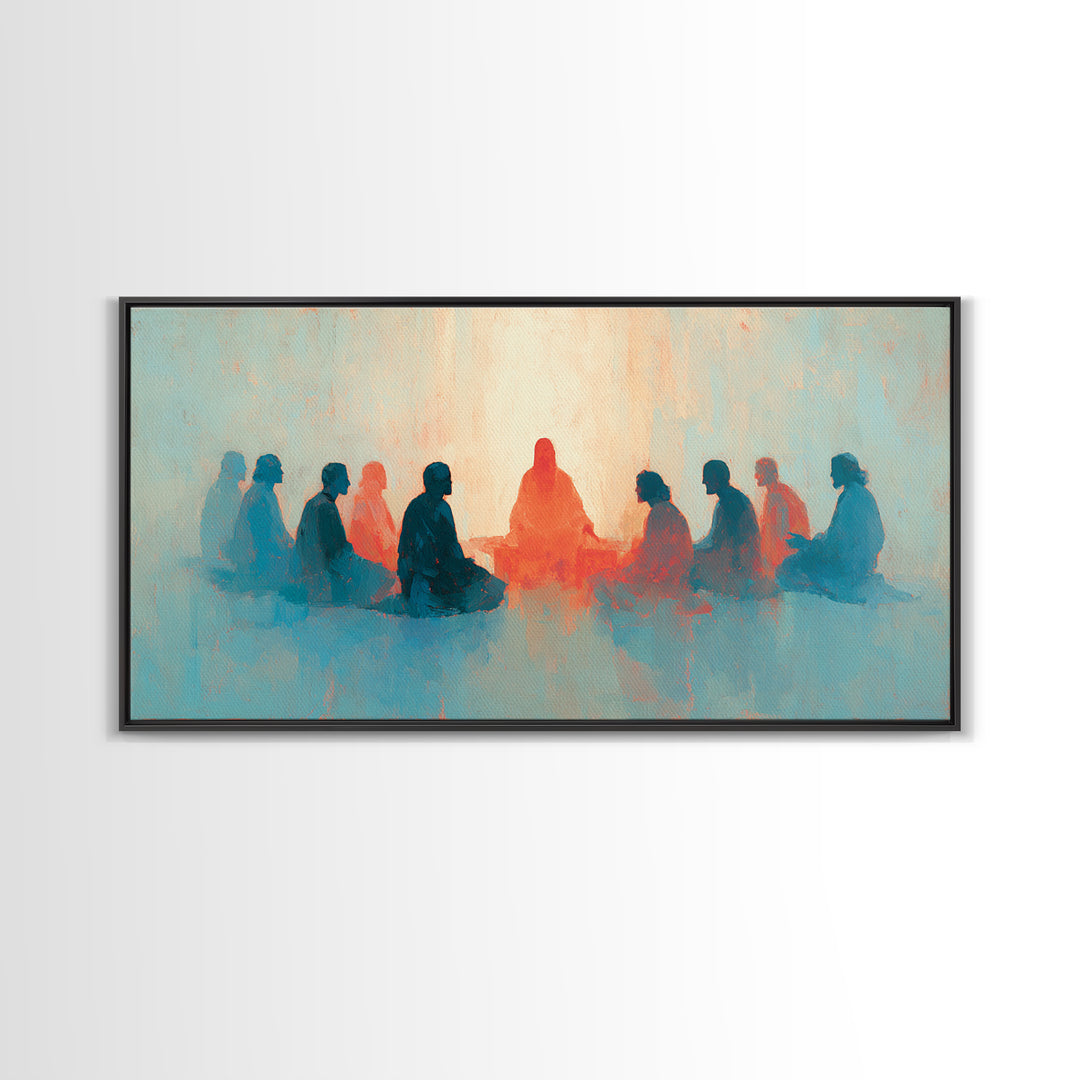 Upper Room Glow | Framed Canvas Print | Christian Art Canvas | Christian Wall Art | Jesus Painting | Moody Christian Art | Christian Gift