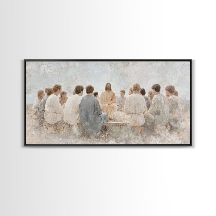 Mountain Sermon – Framed Canvas Print – Christian Art Canvas – Christian Wall Art – Jesus Painting – Christian Gift Ideas – Christian Art